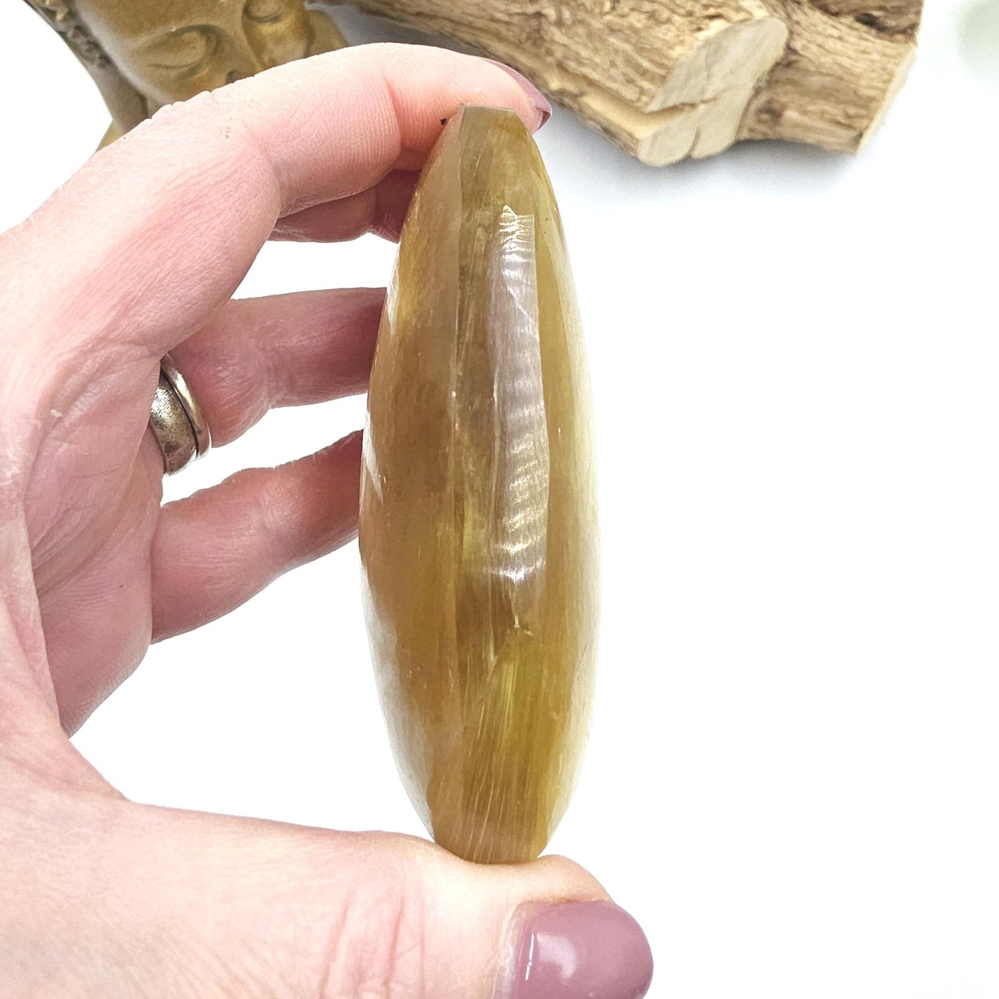 Large Golden Mica (Muscovite) Palm Stone – Confidence, Clarity & Emotional Strength Healing Crystal, 205g