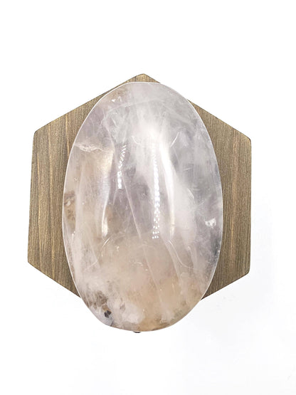 Rare Large Dendritic Quartz Palm Stone with Golden Healer Inclusions – Healing & Spiritual Growth Crystal, 195g