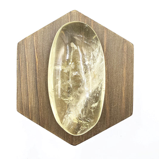 Citrine Palm Stone with Rainbows – Abundance, Confidence & Solar Plexus Energy Crystal, 65g