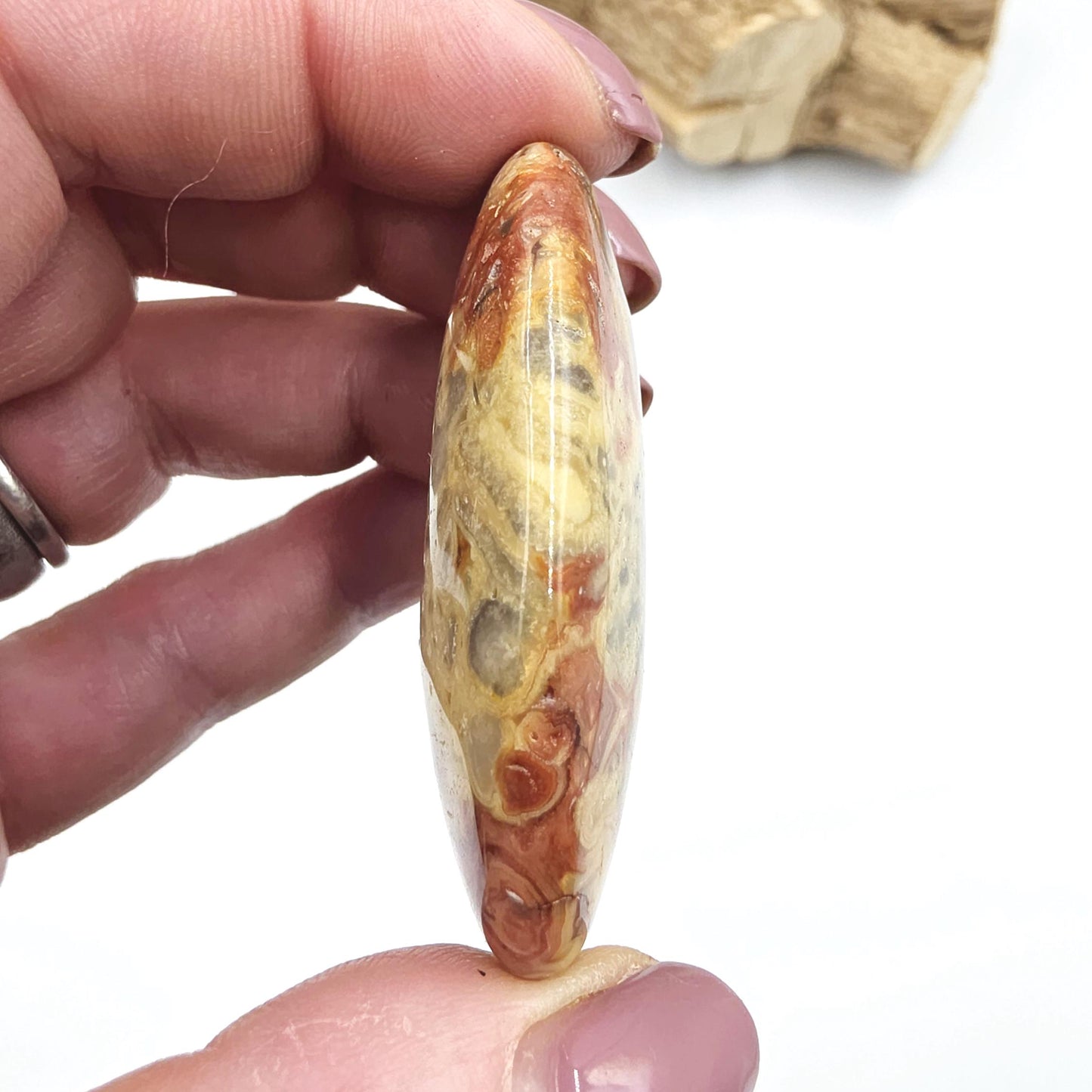 Crazy Lace Agate Palm Stone – Joy, Stability & Uplifting Energy Crystal, 40g