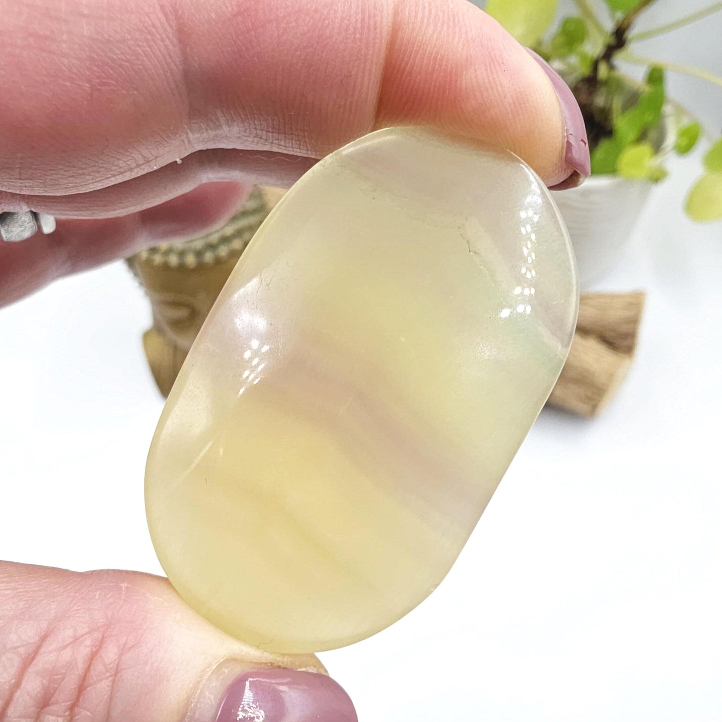 Yellow Fluorite Palm Stone – Clarity, Confidence & Emotional Balance Crystal, 55g