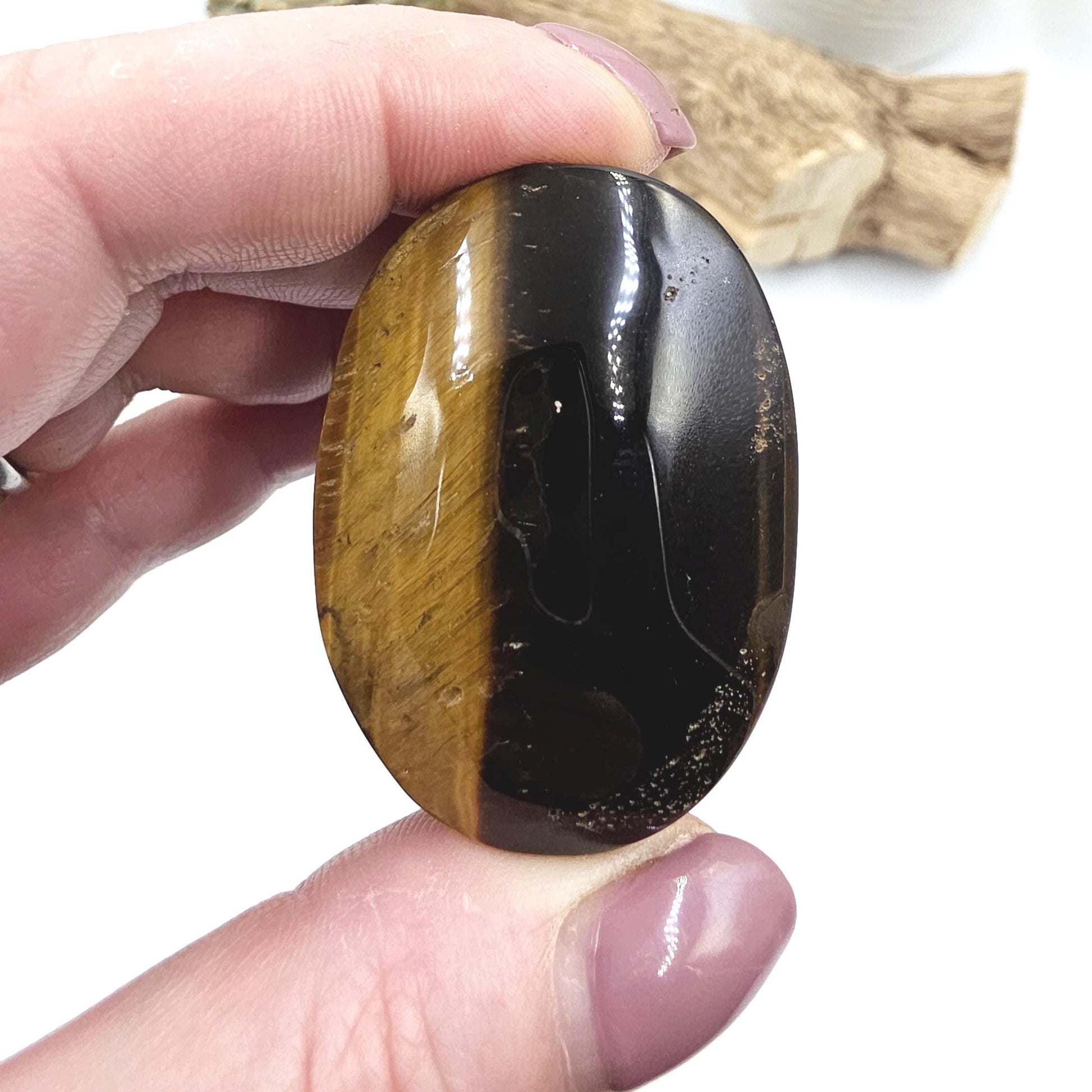 Yellow Tiger’s Eye Palm Stone – Confidence, Protection & Solar Plexus Energy Crystal, 50g