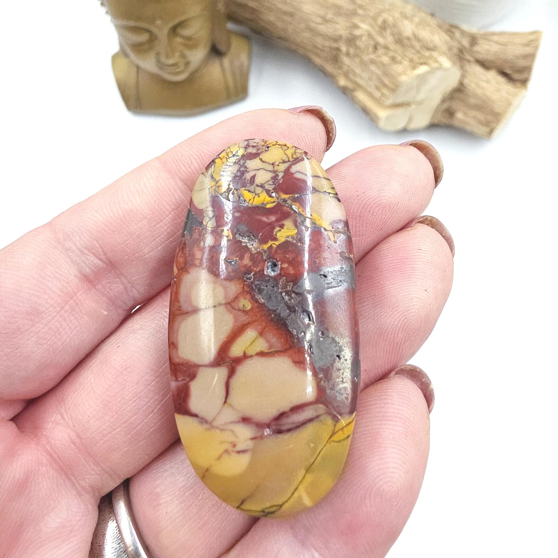 Mini Mookaite Jasper Palm Stone – Strength, Grounding & Emotional Balance Crystal, 30g