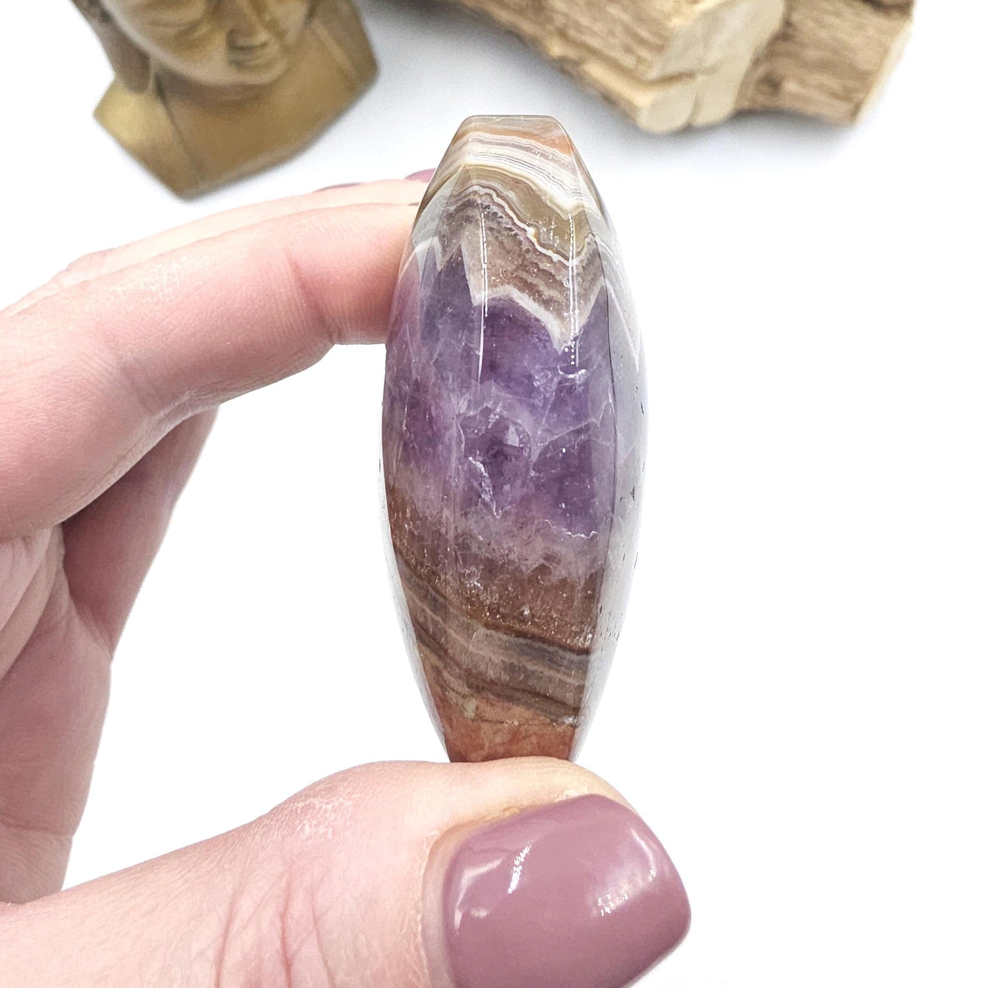Banded Amethyst Agate Heart – Calm, Protection & Emotional Balance Crystal, 120g