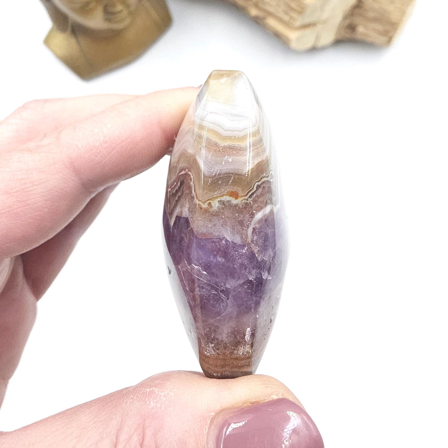 Banded Amethyst Agate Heart – Calm, Protection & Emotional Balance Crystal, 120g