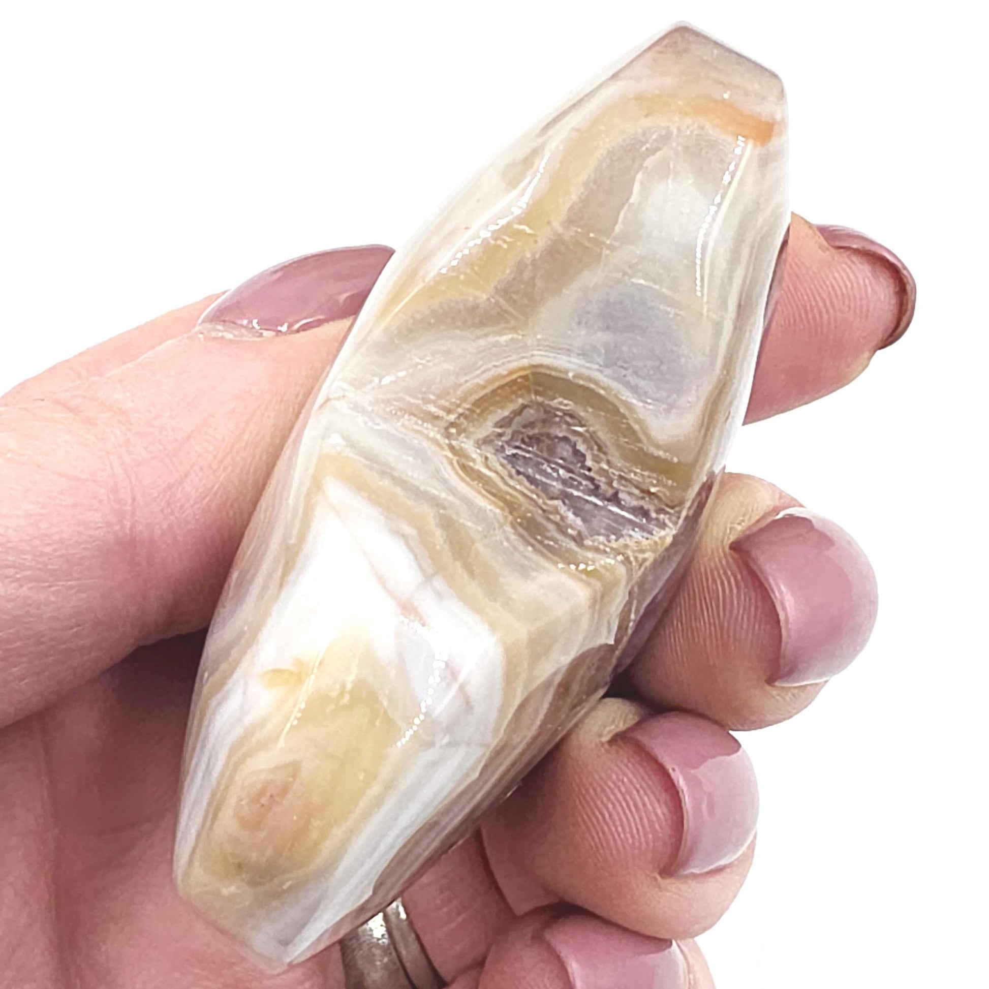 Banded Amethyst Agate Heart – Calm, Protection & Emotional Balance Crystal, 120g