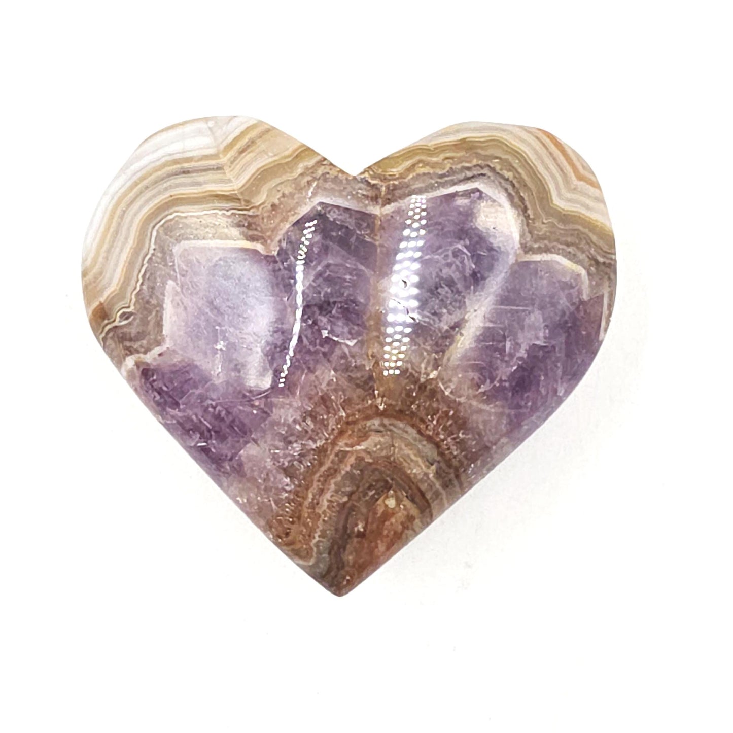 Banded Amethyst Agate Heart – Calm, Protection & Emotional Balance Crystal, 120g