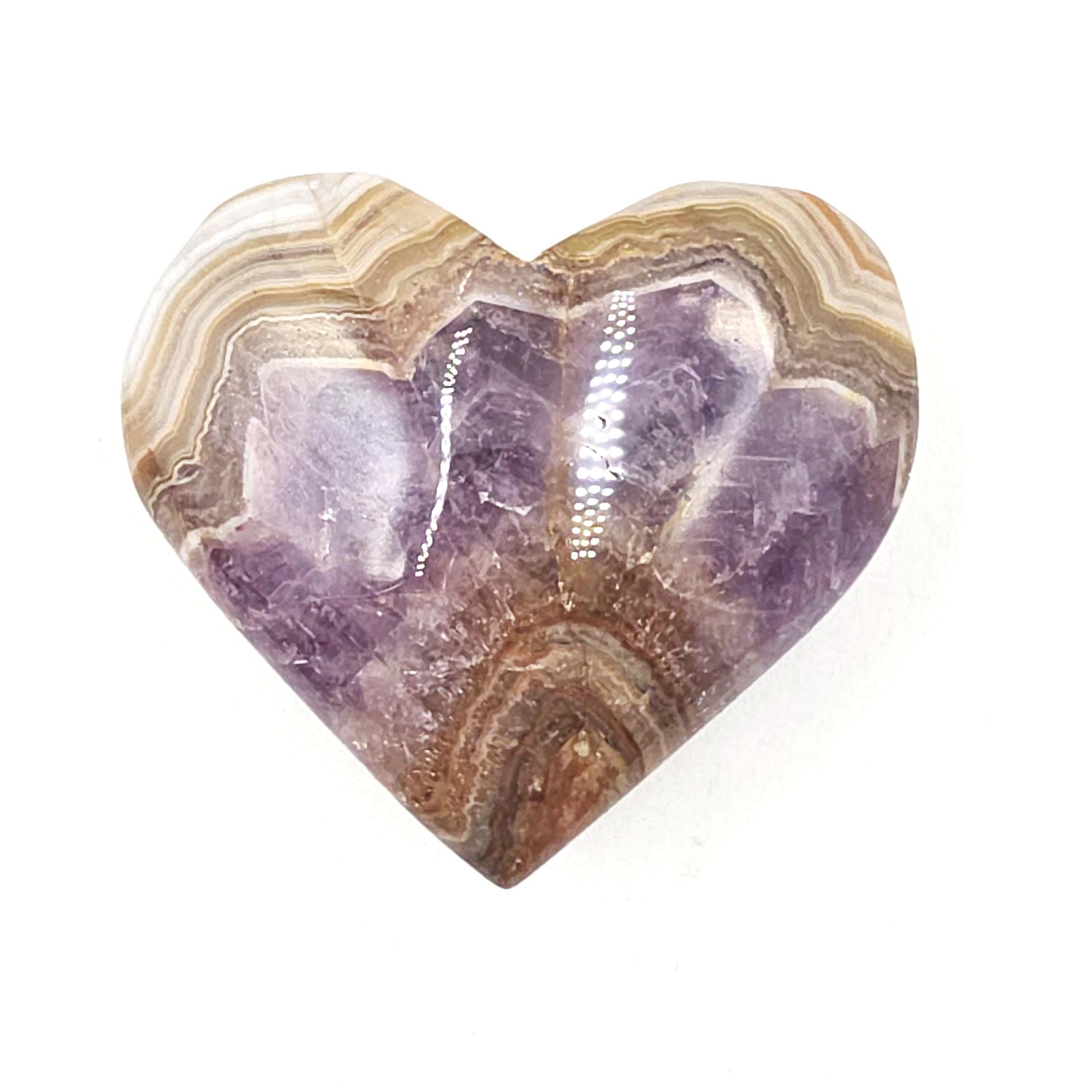 Banded Amethyst Agate Heart – Calm, Protection & Emotional Balance Crystal, 120g