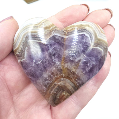 Banded Amethyst Agate Heart – Calm, Protection & Emotional Balance Crystal, 120g