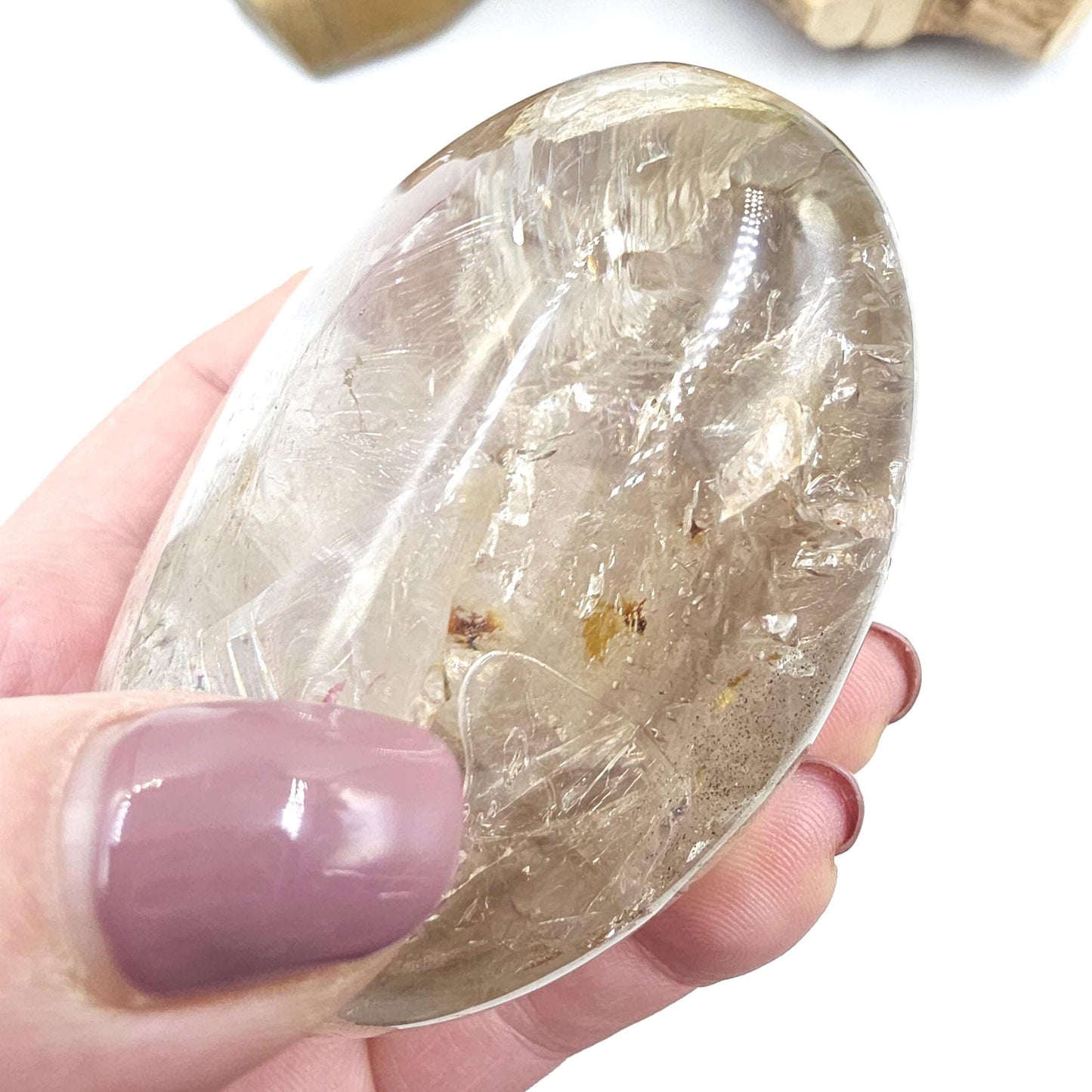 Skeletal Quartz Enhydro Freeform with Moving Bubble & Rainbows – Rare Transformation Crystal, 495g