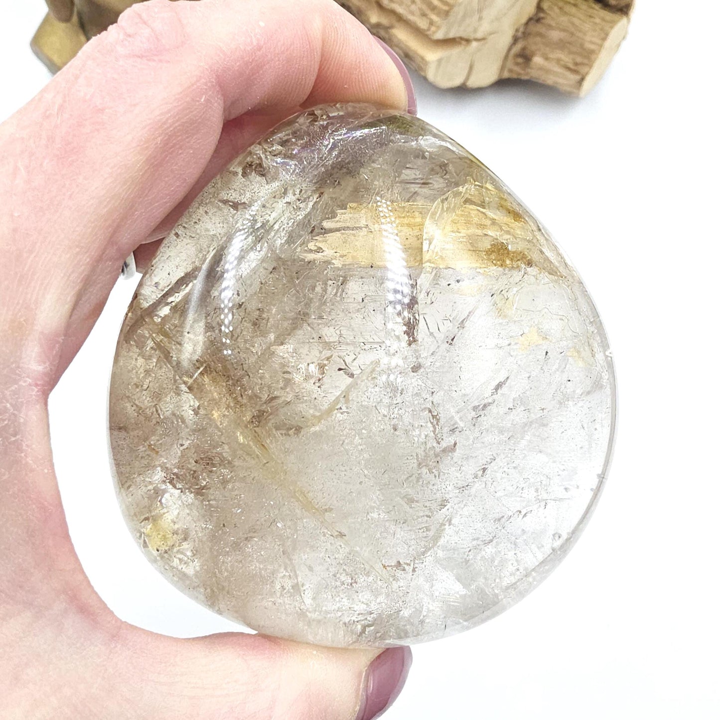 Skeletal Quartz Enhydro Freeform with Moving Bubble & Rainbows – Rare Transformation Crystal, 495g