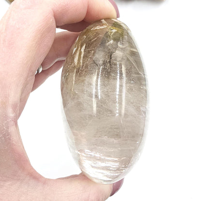 Skeletal Quartz Enhydro Freeform with Moving Bubble & Rainbows – Rare Transformation Crystal, 495g