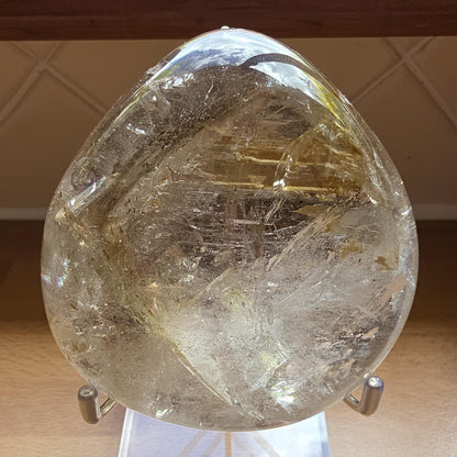 Skeletal Quartz Enhydro Freeform with Moving Bubble & Rainbows – Rare Transformation Crystal, 495g