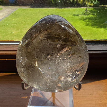 Skeletal Quartz Enhydro Freeform with Moving Bubble & Rainbows – Rare Transformation Crystal, 495g