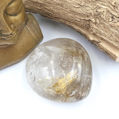 Skeletal Quartz Enhydro Freeform with Moving Bubble & Rainbows – Rare Transformation Crystal, 495g