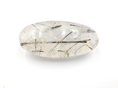 High Grade Black Rutile Quartz Palm Stone – Protection, Clarity & Energy Amplification Crystal, 100g