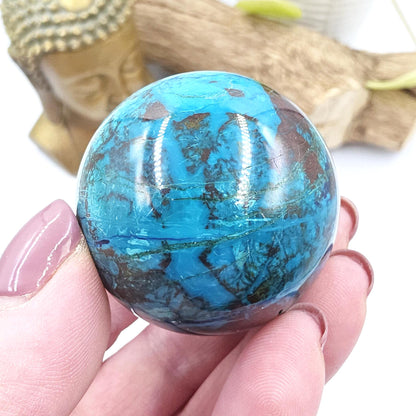 Phoenix Turquoise Sphere – Transformation, Strength & Heart Chakra Energy Crystal, 42mm