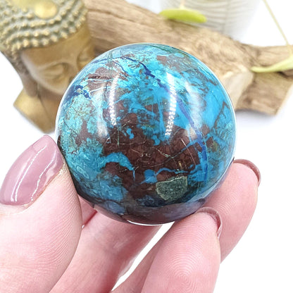 Phoenix Turquoise Sphere – Transformation, Strength & Heart Chakra Energy Crystal, 42mm