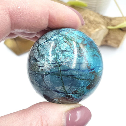 Phoenix Turquoise Sphere – Transformation, Strength & Heart Chakra Energy Crystal, 42mm