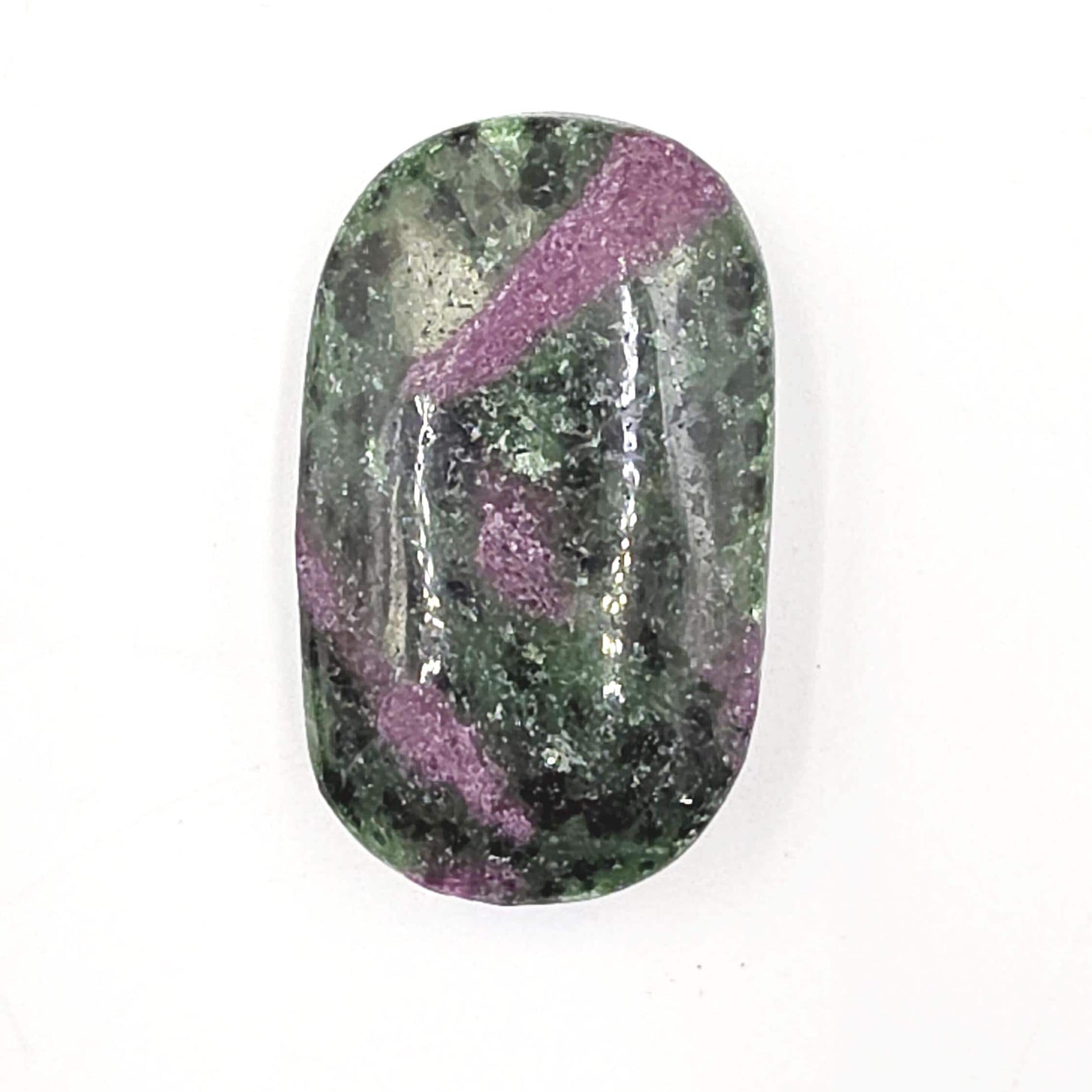 Ruby in Zoisite Palm Stone - Heart Chakra & Vitality Healing Crystal - 45g