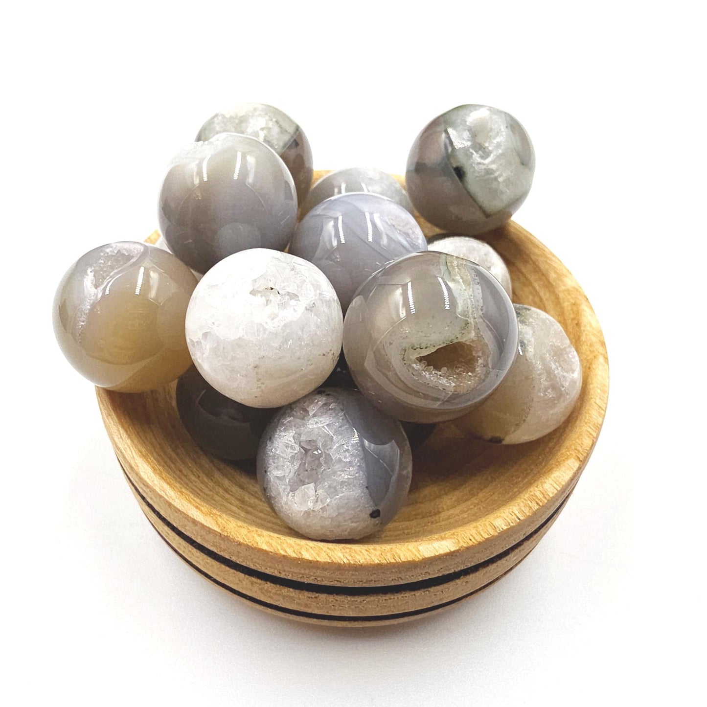 Drusy Agate Mini Spheres – Emotional Balance, Calm & Healing Crystal Ball, 18-20mm