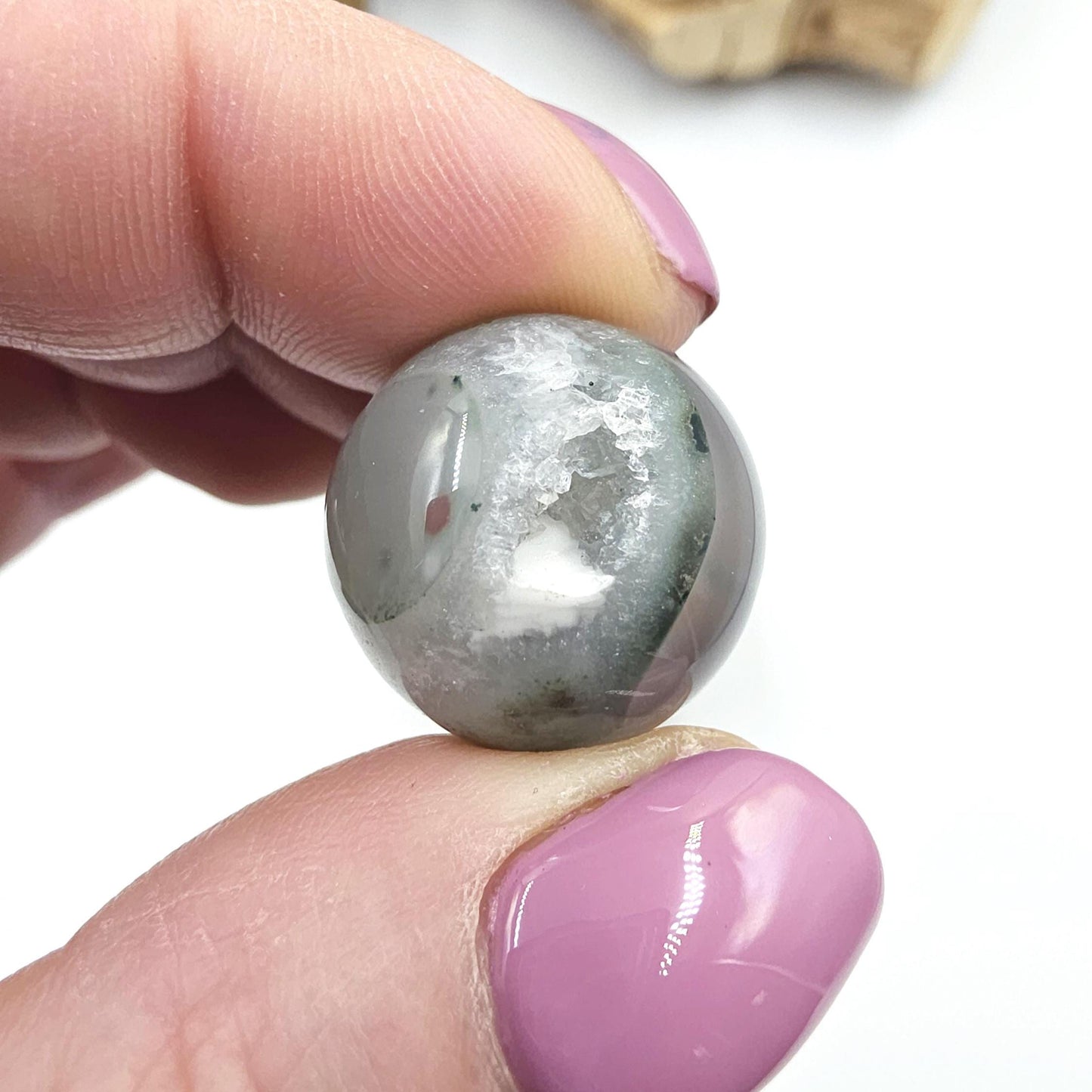 Drusy Agate Mini Spheres – Emotional Balance, Calm & Healing Crystal Ball, 18-20mm