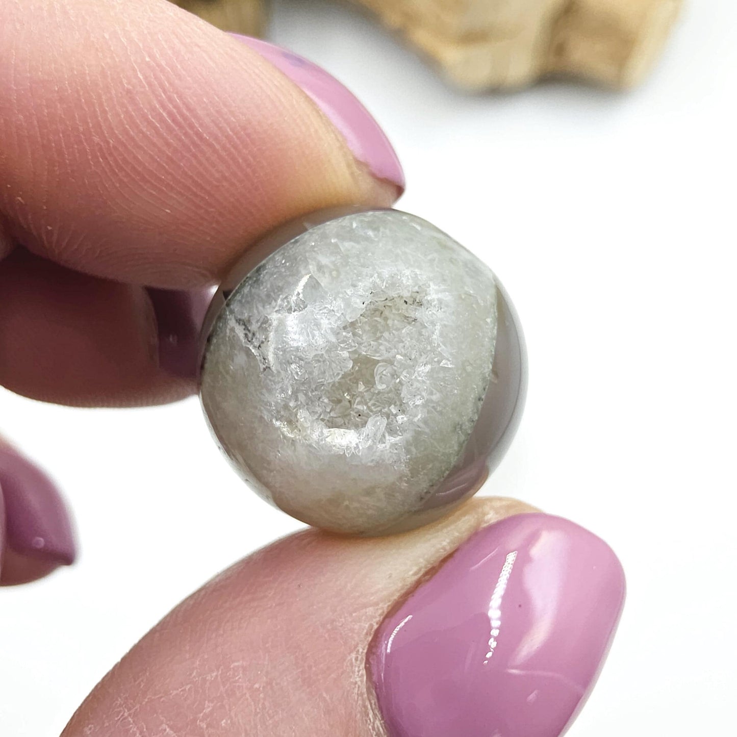 Drusy Agate Mini Spheres – Emotional Balance, Calm & Healing Crystal Ball, 18-20mm