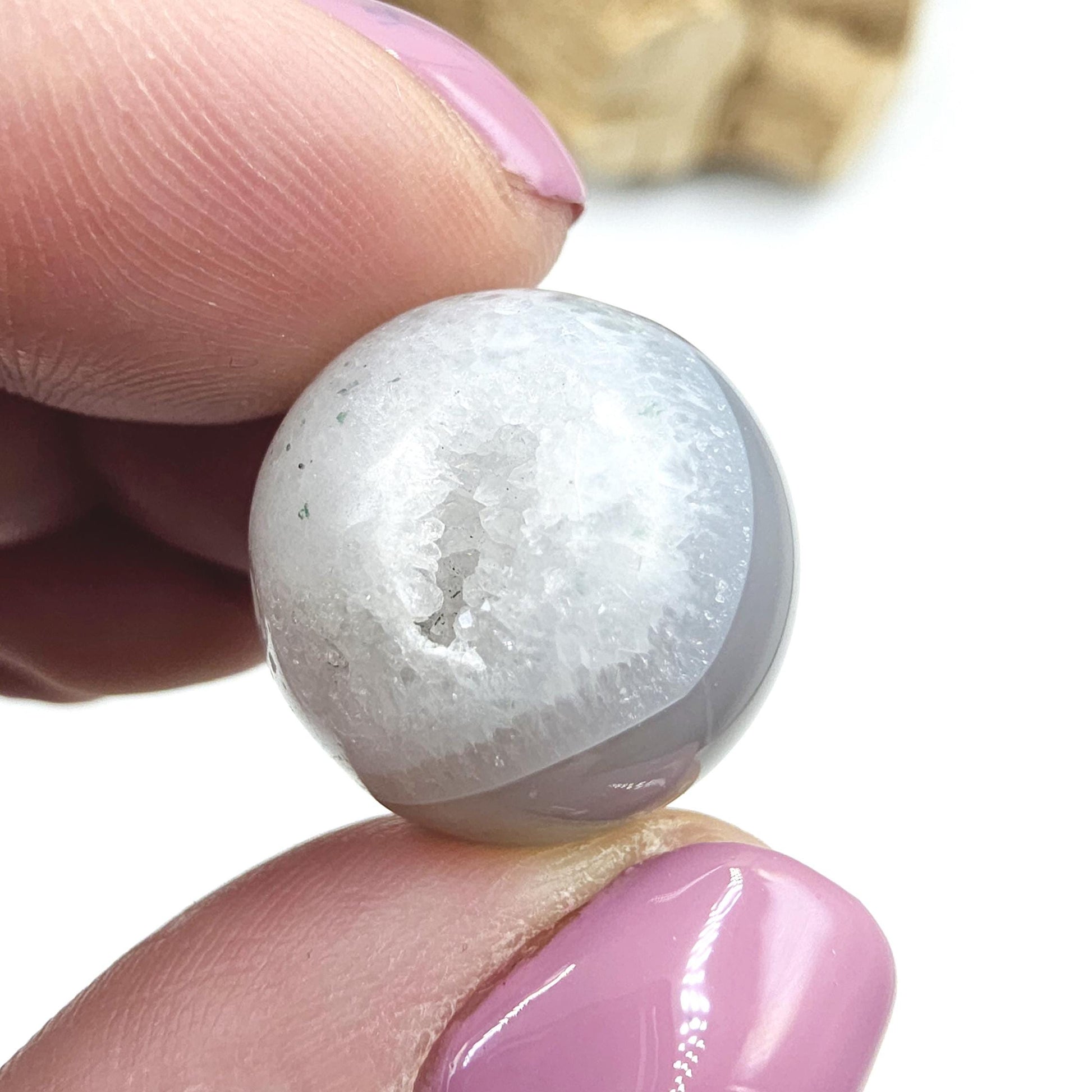 Drusy Agate Mini Spheres – Emotional Balance, Calm & Healing Crystal Ball, 18-20mm