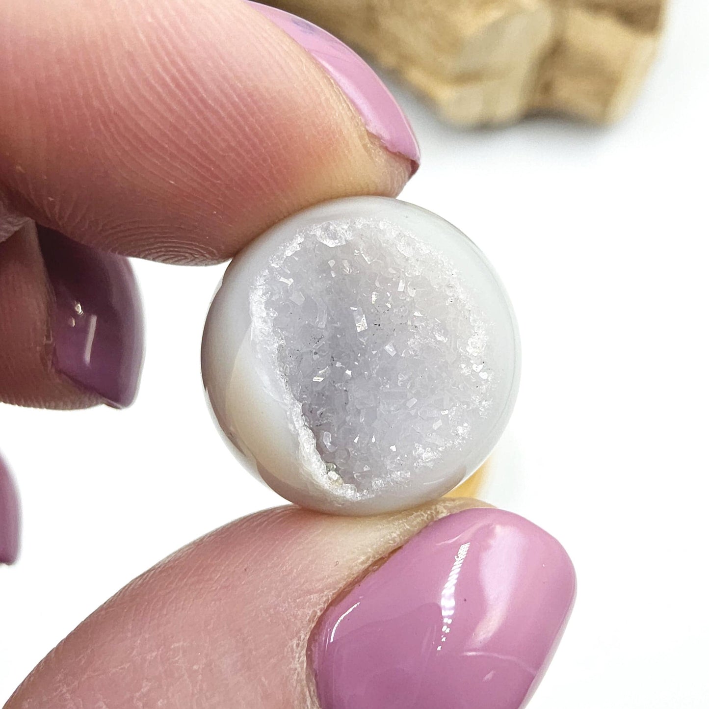 Drusy Agate Mini Spheres – Emotional Balance, Calm & Healing Crystal Ball, 18-20mm
