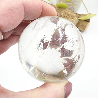 High Grade Clear Quartz Sphere with Large Rainbows – Clarity, Energy Amplification & Healing Crystal, 65mm