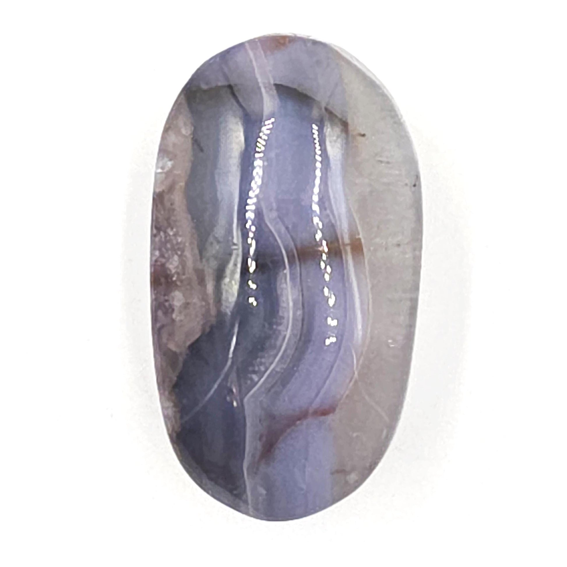 Unique Blue Flower Agate (Sakura) Palm Stone - Nurturing & Growth Crystal, 45g
