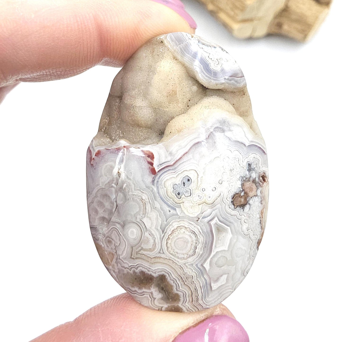 Mexican Crazy Lace Agate Palm Stone - Joy, Positivity & Protection Healing Crystal, 65g