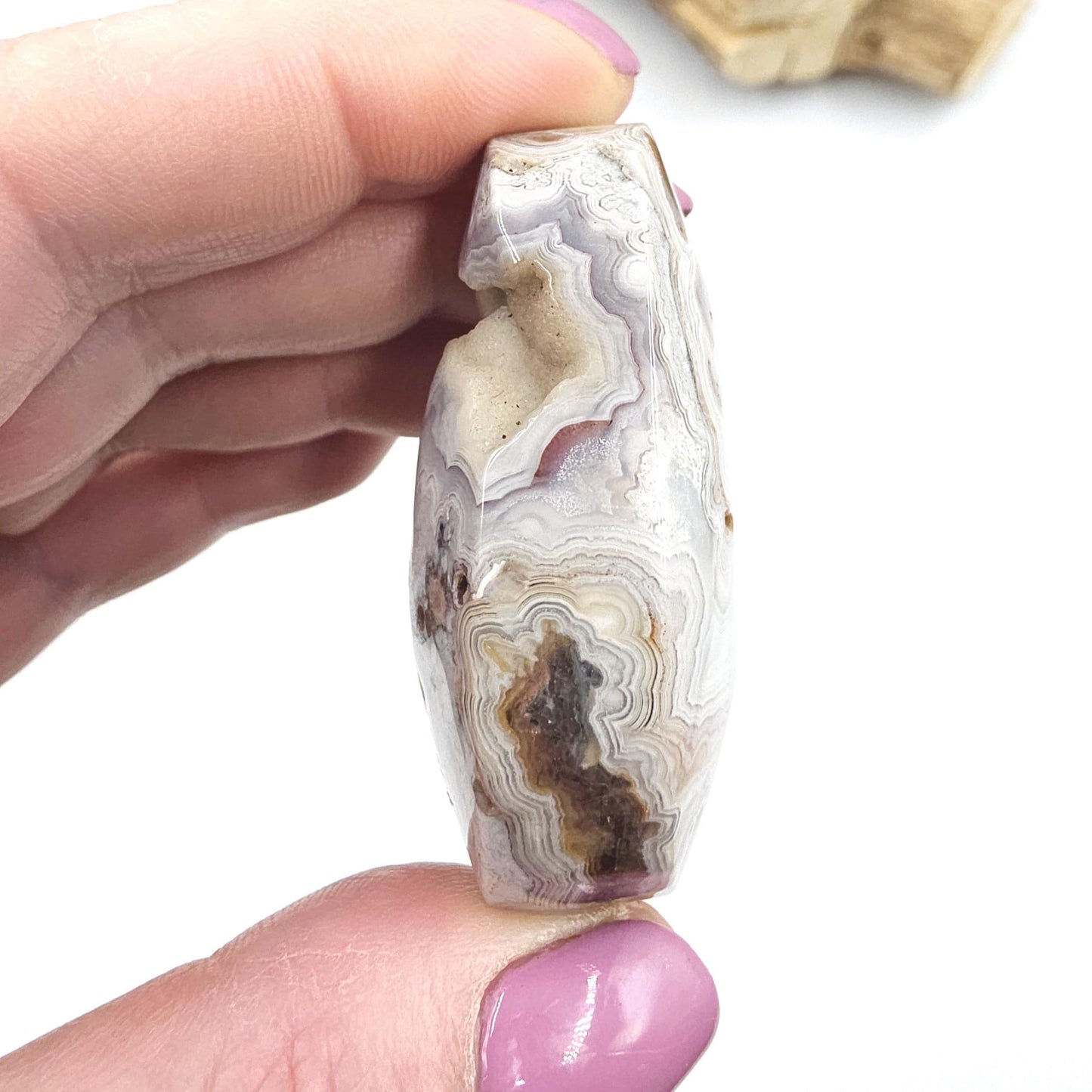 Mexican Crazy Lace Agate Palm Stone - Joy, Positivity & Protection Healing Crystal, 65g