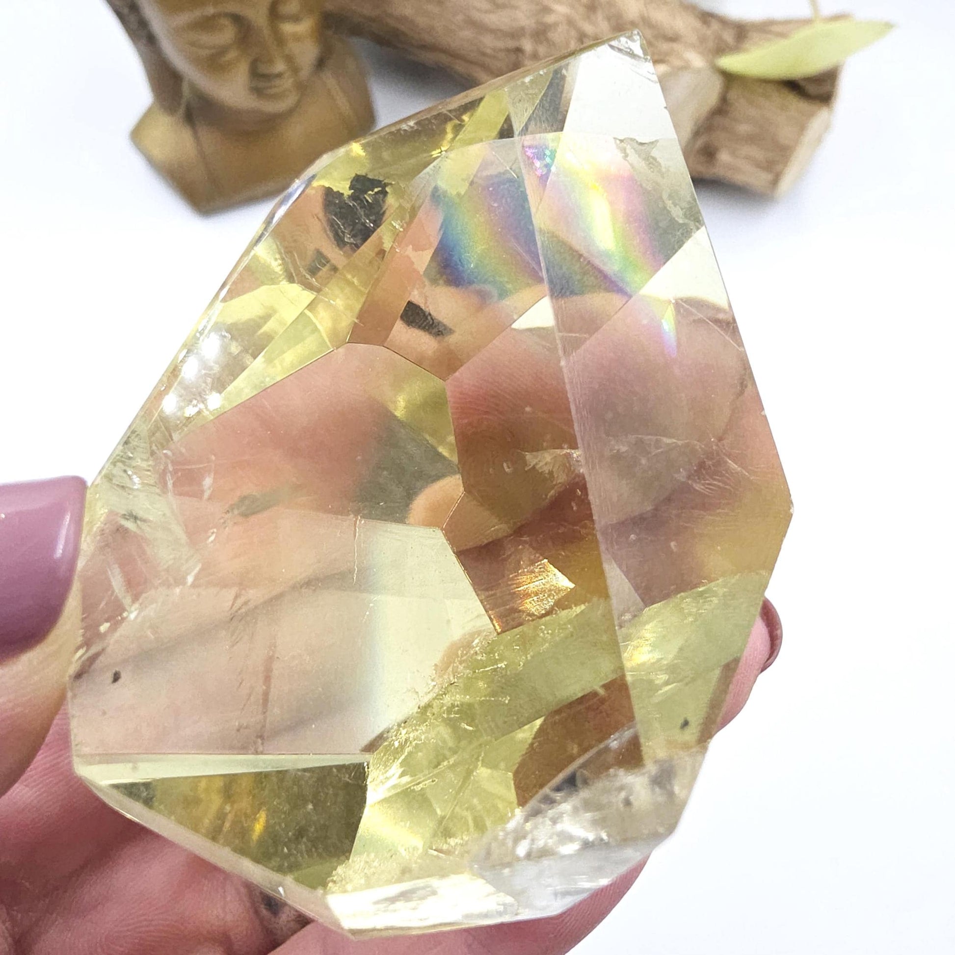 Citrine Freeform with Large Rainbow – Abundance, Confidence & Positive Energy Crystal, 165g