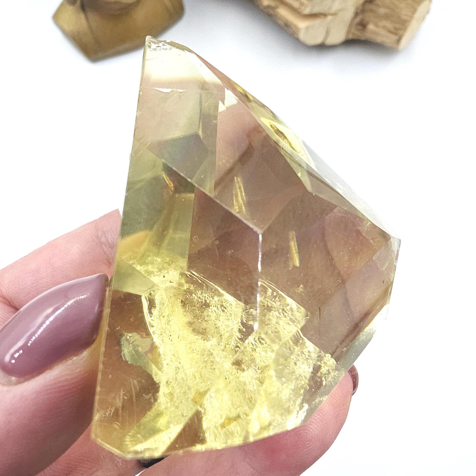 Citrine Freeform with Large Rainbow – Abundance, Confidence & Positive Energy Crystal, 165g
