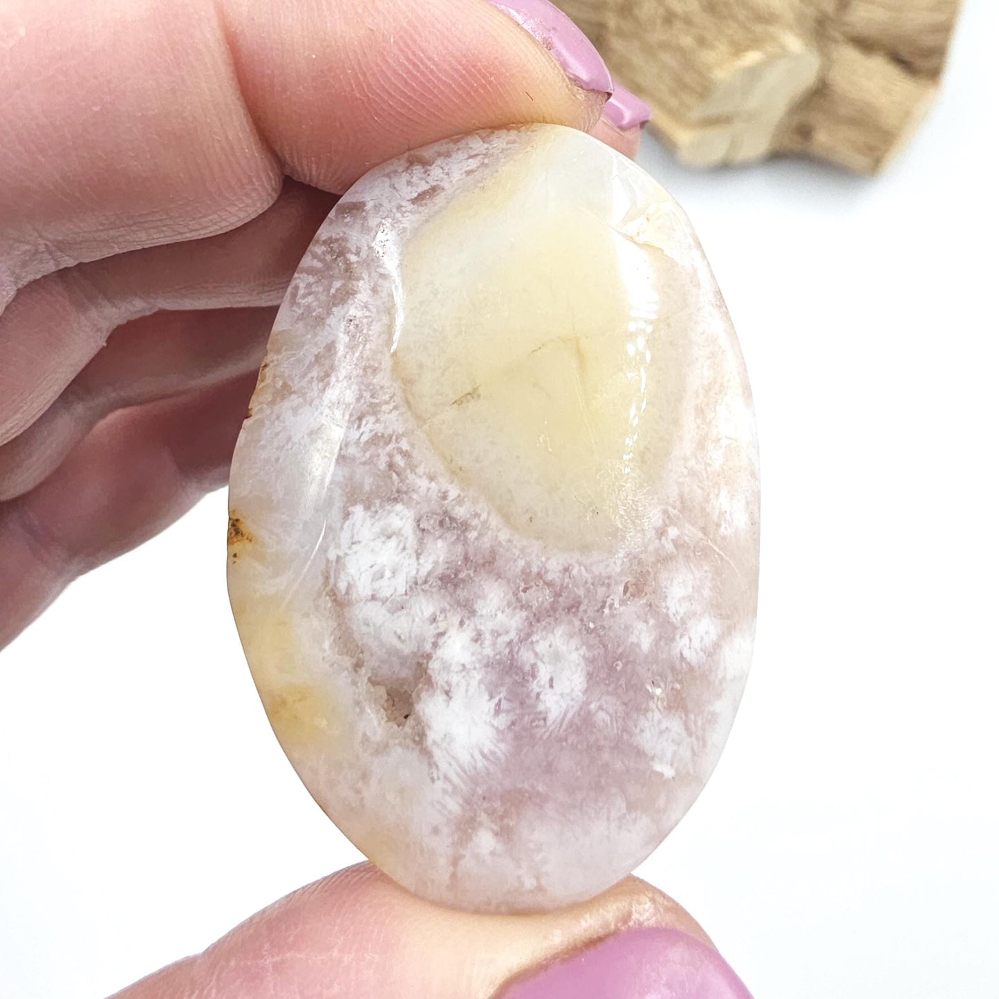 Pink Amethyst Palm Stone - Love, Calm & Emotional Healing Crystal, 35g