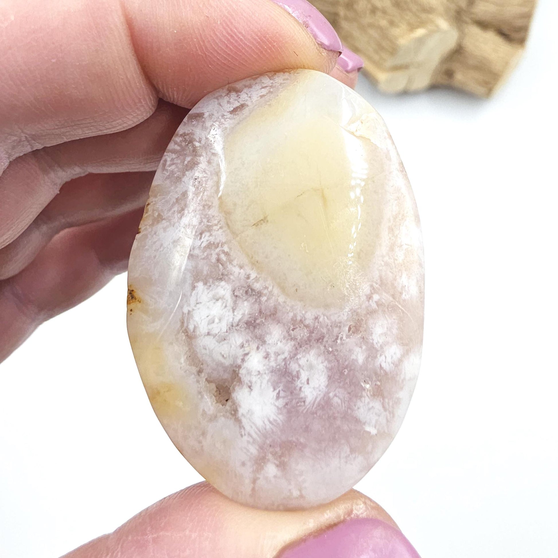 Pink Amethyst Palm Stone - Love, Calm & Emotional Healing Crystal, 35g