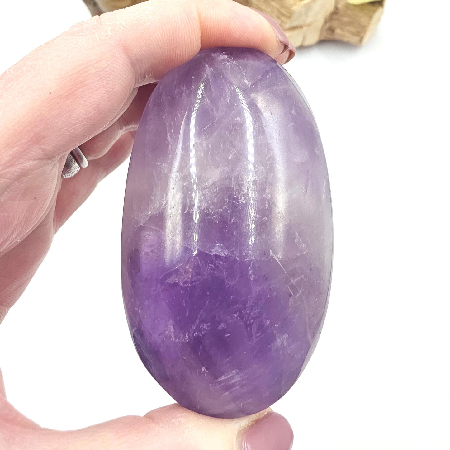 Large Amethyst Palm Stone – Calm, Intuition & Spiritual Awareness Crystal, 155g