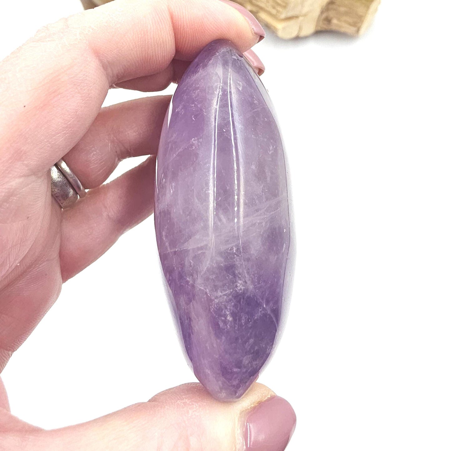Large Amethyst Palm Stone – Calm, Intuition & Spiritual Awareness Crystal, 155g