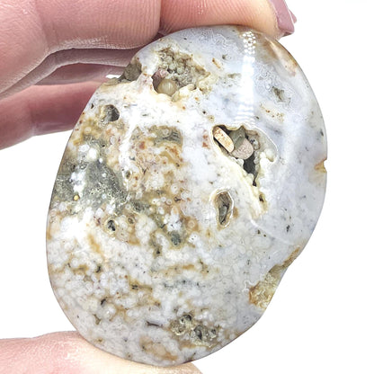 Ocean Jasper Palm Stone – Joy, Emotional Healing & Calming Crystal, 70g