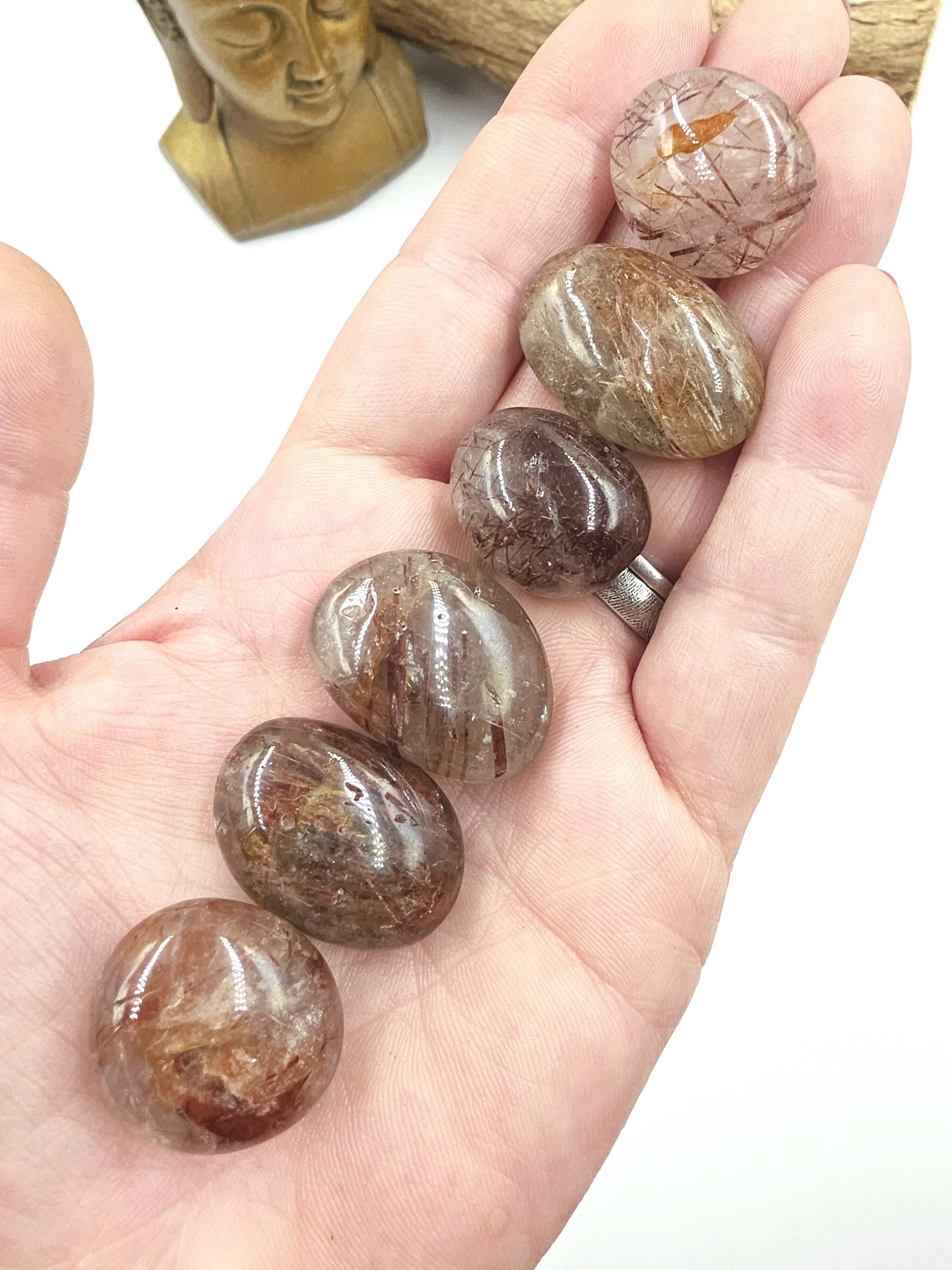 Red Rutile Tumble Stones – Vitality, Confidence & Energy Amplification Crystal, 2cm