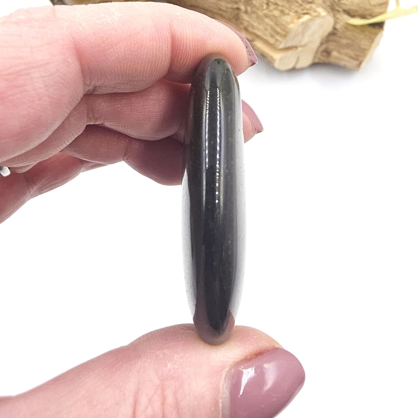 Silver Sheen Obsidian Palm Stone – Protection, Insight & Root Chakra Energy Crystal, 35g