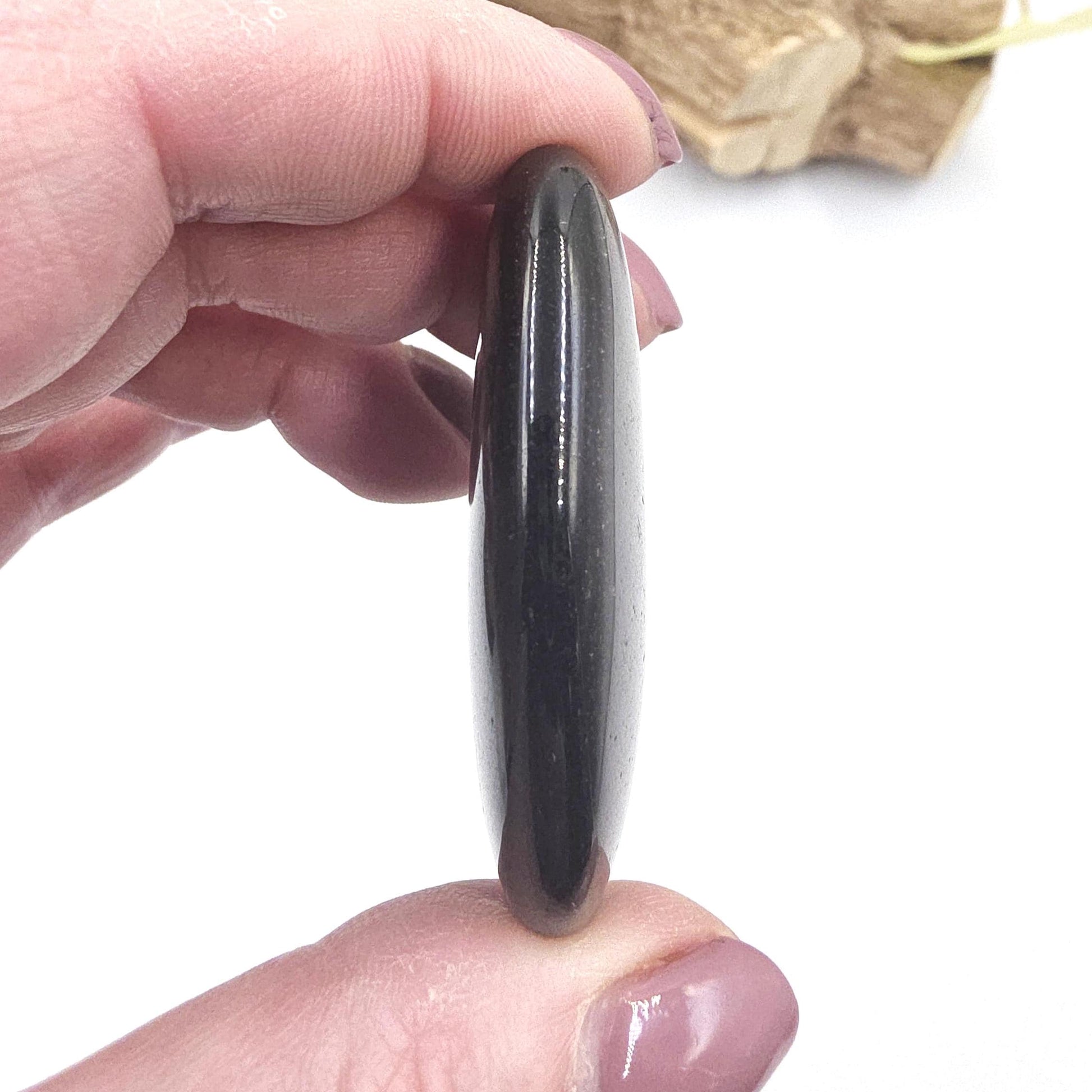 Silver Sheen Obsidian Palm Stone – Protection, Insight & Root Chakra Energy Crystal, 35g