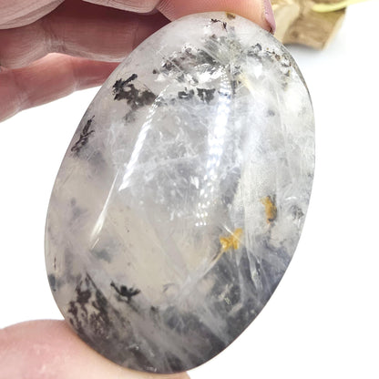 Rare Dendritic Quartz Palm Stone – Clarity, Growth and Root & Crown Chakra Crystal, 75g