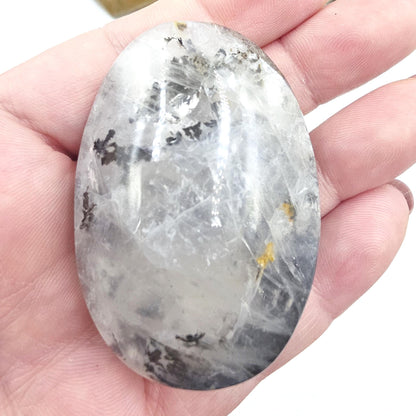 Rare Dendritic Quartz Palm Stone – Clarity, Growth and Root & Crown Chakra Crystal, 75g