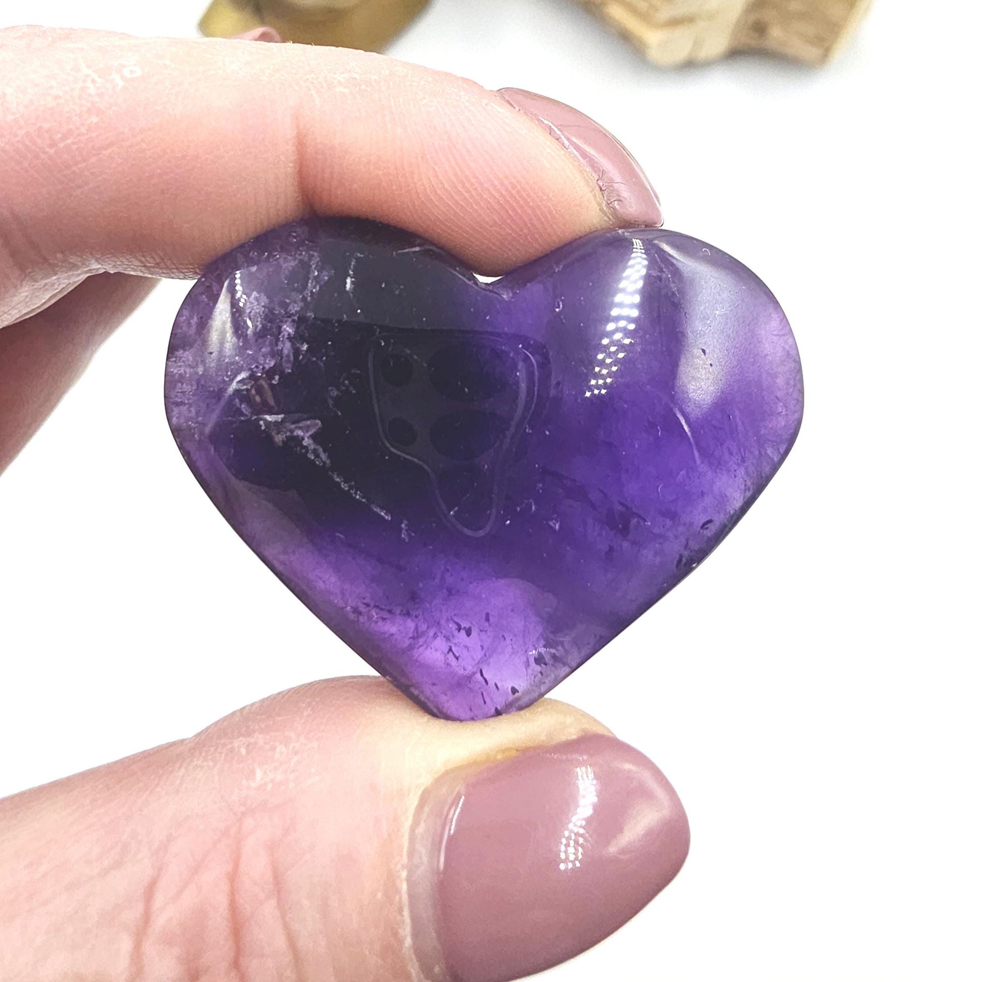 Amethyst Crystal Heart – Peace, Protection & Spiritual Healing Gemstone Carving, 35g