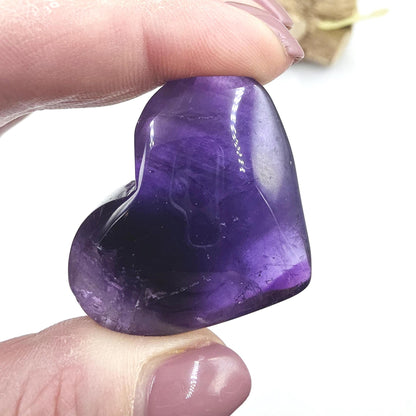 Amethyst Crystal Heart – Peace, Protection & Spiritual Healing Gemstone Carving, 35g