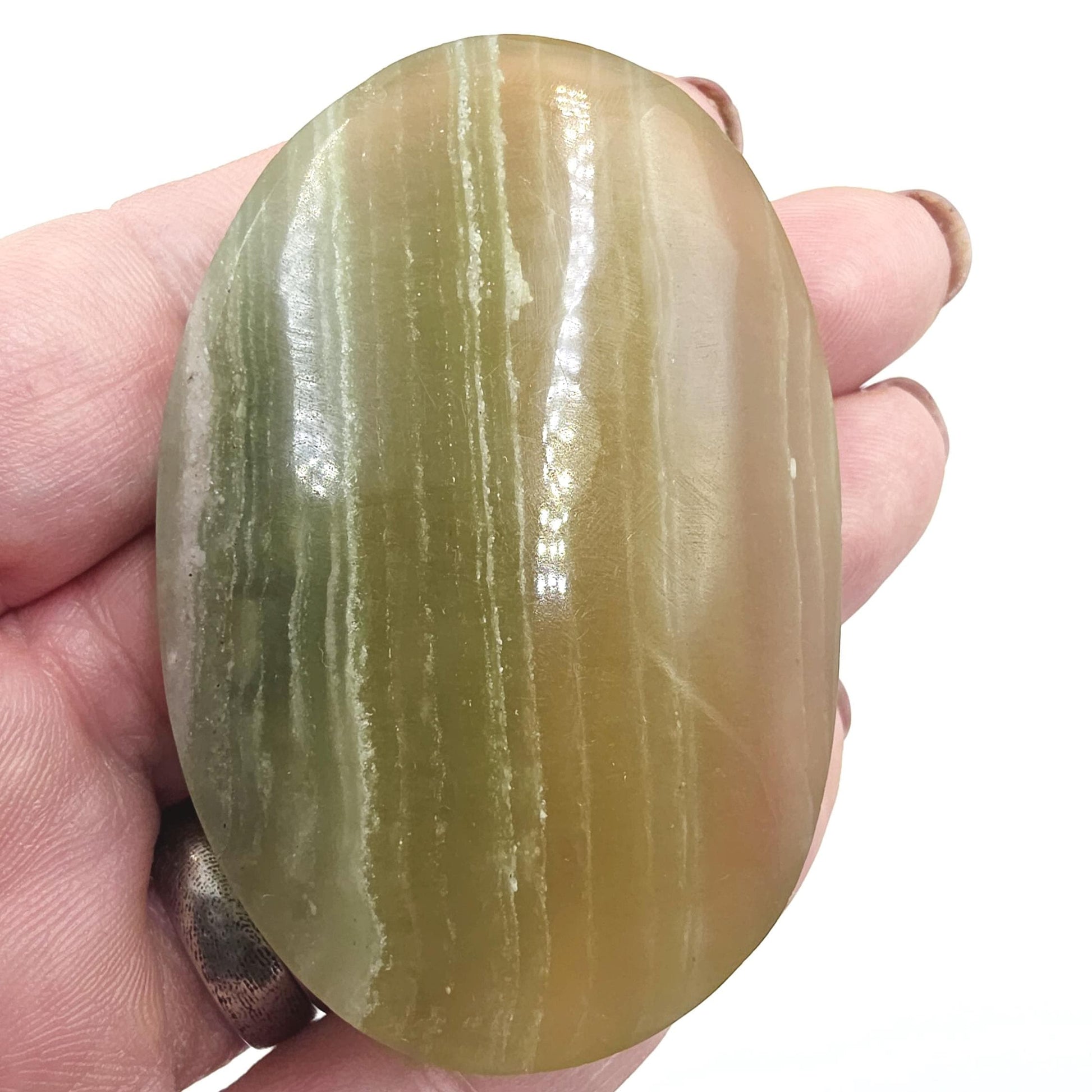 Silk Fluorite Palm Stone – Clarity, Calm & Soothing Flow Energy Crystal, 85g