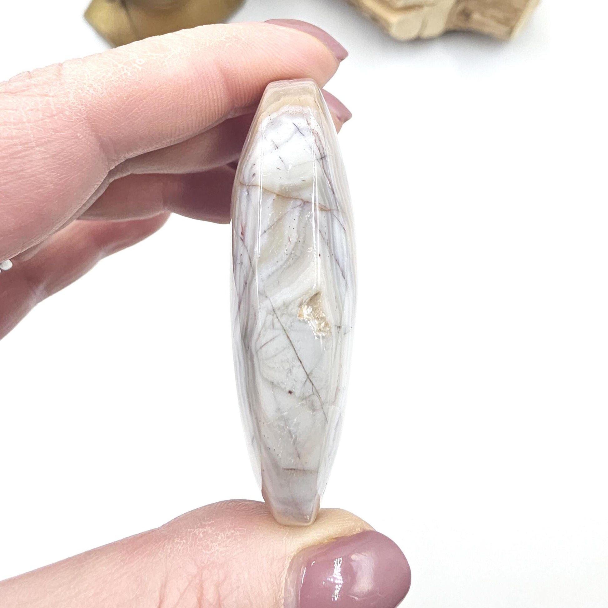 Amethyst Agate Palm Stone – Calm, Protection & Spiritual Healing Crystal, 85g