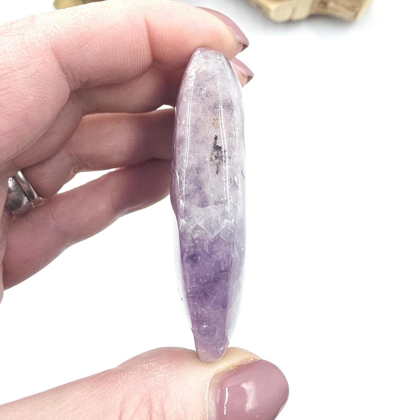 Amethyst Agate Palm Stone – Calm, Protection & Spiritual Healing Crystal, 85g